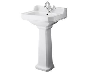 Old London Richmond Basin and Full Pedestal | White | Ceramic | 500mm