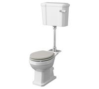 Old London Richmond Toilet Pan and Mid Level Cistern with Flush Pipe Pack | White | Ceramic | 510mm x 1270mm x 724mm