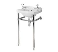 Old London Richmond Washstand Basin Frame | Chrome | Stainless Steel | 515mm x 745mm x 390mm