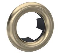 Old London Round Overflow Cover | Brushed Brass | ABS | 30.5mm x 30.5mm x 15mm