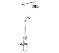 Old London Thermostatic Shower Valve and Rigid Riser Kit with Diverter | Chrome | Brass | 200mm x 1245mm x 689mm