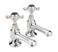 Hudson Reed Black Topaz With Crosshead Basin Taps - Chrome / Black