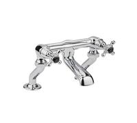 Old London Topaz Black Crosshead Bath Filler Tap with Dome Collar | Chrome | Brass | 262mm x 187mm
