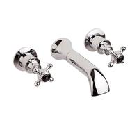 Hudson Reed Black Topaz With Crosshead Bath Spout - Chrome / Black