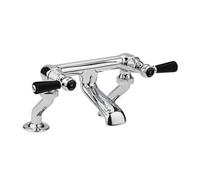 Old London Topaz Black Lever Bath Filler Tap with Dome Collar | Chrome | Brass | 338mm x 175mm