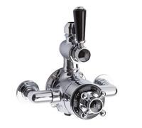 Hudson Reed Black Topaz Twin Exposed Thermostatic Shower Valve - BTSVT