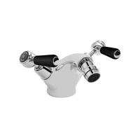 Old London Topaz Black Lever Mono Bidet Mixer Tap with Dome Collar | Chrome | Brass | 173mm x 130mm