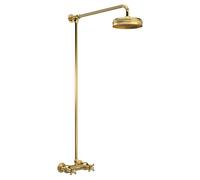 Old London Topaz Thermostatic Shower Valve and Rigid Riser Kit | Brushed Brass | 200mm x 1045mm x 689mm