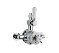 Hudson Reed Twin Thermostatic Shower Valve - Chrome/White