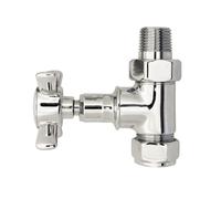 Old London Victorian Crosshead Straight Radiator Valves | Chrome | Steel