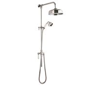 Old London Victorian White Handle Grand Rigid Riser Shower Kit | Chrome | Brass | 194mm x 1260mm x 670mm
