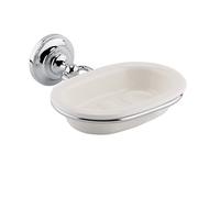 Old London Wall Mounted Ceramic Soap Dish | White | 160mm x 56mm x 159mm