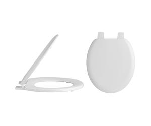 Old London Wooden Toilet Seat with Plastic Hinges | White | MDF | 372mm x 50mm x 461mm