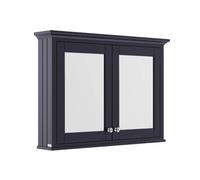Old London Woodgrain 2 Door Mirrored Cabinet | Twilight Blue | Glass/MDF | 1050mm