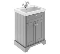 Old London Floor Standing 2 Door Vanity Unit & 1 Tap Hole Fireclay Basin, 600Mm - Storm Grey