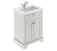 Hudson Reed Old London Floor Standing 2 Door Vanity Unit & 1 Tap Hole Fireclay Basin, 600Mm - Timeless Sand