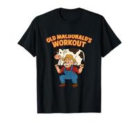 Old MacDonald's Workout Farm Gym Fitness novelty T-Shirt
