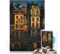Old Main Streetteenagers Puzzles 1000 Piece Jigsaws Stress Reliever Difficult Challenge with Matching Poster and Trivia Sheet 38x26cm