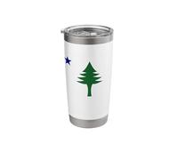 Old Maine State Flag 1901 Pine Tree Star Stainless Steel Insulated Tumbler