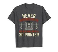 Old Man 3D Printer T-Shirt, Men, Dark Heather Grey, 4X-Large