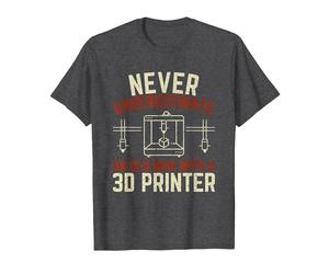 Old Man 3D Printer T-Shirt, Men, Dark Heather Grey, 5X-Large