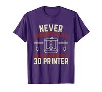 Old Man 3D Printer T-Shirt, Men, Purple, X-Large
