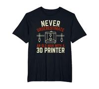 Old Man 3D Printer T-Shirt, Men's Big and Tall, Black, 6X Tall