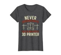 Old Man 3D Printer T-Shirt, Women, Dark Heather Grey, Large