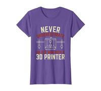 Old Man 3D Printer T-Shirt, Women, Purple Heather, Small