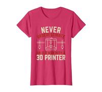 Old Man 3D Printer T-Shirt, Women, Red Heather, Large
