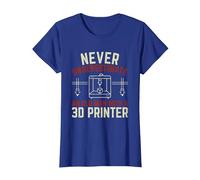Old Man 3D Printer T-Shirt, Women, Royal Blue, X-Small