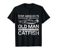 Old Man Catfish Fishing Angler Catfisherman Design T-Shirt