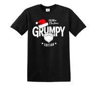 Old Man Christmas Grumpy Edition Funny Men's T-Shirt(Black, 4XL)