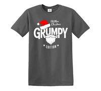 Old Man Christmas Grumpy Edition Funny Men's T-Shirt(Charcoal, 4XL)