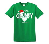 Old Man Christmas Grumpy Edition Funny Men's T-Shirt(Irish Green, 4XL)