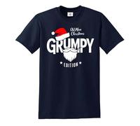 Old Man Christmas Grumpy Edition Funny Men's T-Shirt(Navy Blue, 4XL)
