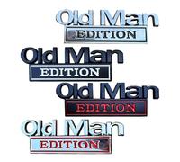 Old Man Edition 3D Emblem, 4PCS Metal Old Man Edition Car Badge, Funny Cars Stickers for Men Outside, 2025 Novelty Car Interior Exterior Decorations Automobile Decals, for Cars Accessories