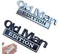 Old Man Edition 3D Emblem, Car Badges Emblems, 3D Metal Emblem Decal Car Nameplate Sticker for Old Man, Sticker Badge Decoration, Emblems for Cars Side Rear Tailgate Bumper (Silver-Black+Black-White)