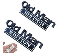 Old Man Edition 3D Emblem, Car Badges Emblems, 3D Metal Emblem Decal Car Nameplate Sticker for Old Man, Sticker Badge Decoration Decal, Truck Emblems for Cars Side Rear Tailgate Bumper(Black-White#2PC