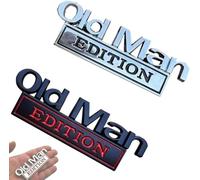 Old Man Edition 3D Emblem, Car Badges Emblems, 3D Metal Emblem Decal Car Nameplate Sticker for Old Man, Sticker Badge Decoration, Emblems for Cars Side Rear Tailgate Bumper (Silver-Black+Black-Red)