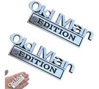 Old Man Edition 3D Emblem, Car Badges Emblems, 3D Metal Emblem Decal Car Nameplate Sticker for Old Man, Sticker Badge Decoration Decal, Truck Emblems for Cars Side Rear Tailgate Bumper(Silver-Black#2P