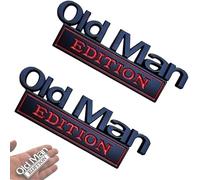 Old Man Edition 3D Emblem, Car Badges Emblems, 3D Metal Emblem Decal Car Nameplate Sticker for Old Man, Sticker Badge Decoration, Emblems for Cars Side Rear Tailgate Bumper (Black-Red#2 Set)