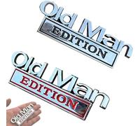 Old Man Edition 3D Emblem, Car Badges Emblems, 3D Metal Emblem Decal Car Nameplate Sticker for Old Man, Sticker Badge Decoration, Emblems for Cars Side Rear Tailgate Bumper (Silver-Black+Silver-Red)