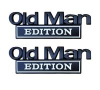 Old Man Edition 3D Metal Badge Emblems,Car Truck Decals for Fender, Tailgate & Bumper,Heavy Duty Automotive Stickers Nameplate for SUV, Jeep, Off-Road Vehicles (2PCS Black&White)