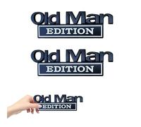 Old Man Edition Car Badge, Old for Man Edition 3D Emblem Sticker, Old-Man Editions Emblems, Funny Stickers for Car, Truck, SUV, Motorcycle Fit, Plastic Door and Fender Replacement Decoration (D 2PCS)
