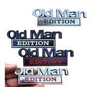 Old Man Edition Car Badge, Old Man Edition 3d Emblem, Premium Metal Sticker Badge, 3D Funny Cars Decorations, Fade & Weather Resistant, for Trucks, Suvs, Motorcycles (4PCS)