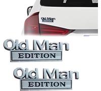 Old Man Edition Car Badge, Old Man Edition 3d Emblem, Premium Metal Sticker Badge, 3D Funny Cars Decorations, Fade & Weather Resistant, for Trucks, Suvs, Motorcycles (2PC-A)