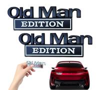 Old Man Edition Car Badge, Old Man Edition Car Emblem, Fade & Weather Resistant 3d Metal Sticker Badge, Cars Badges For Suvs Pickups Truck Motorcycles, Funny Cars Stickers (BlackWhite*2)