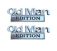 Old Man Edition Car Emblem, 2 Pack 3d Old Man Edition Car Sticker Metal Logo Emblem Sticker, Cars Metal Logo with Waterproof Rustproof, Modified Body Badge Sign for Cars Trucks Suvs Door Styling