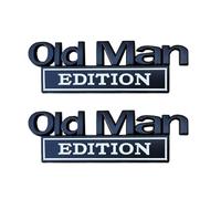 Old Man Edition Car Emblem, 2025 Car Sticker for Men, 3D Metal Sticker, Waterproof Rustproof Metal Sticker Badge, for Car, Truck, SUV, Side or Tailgate (2 Pieces, Black-White)